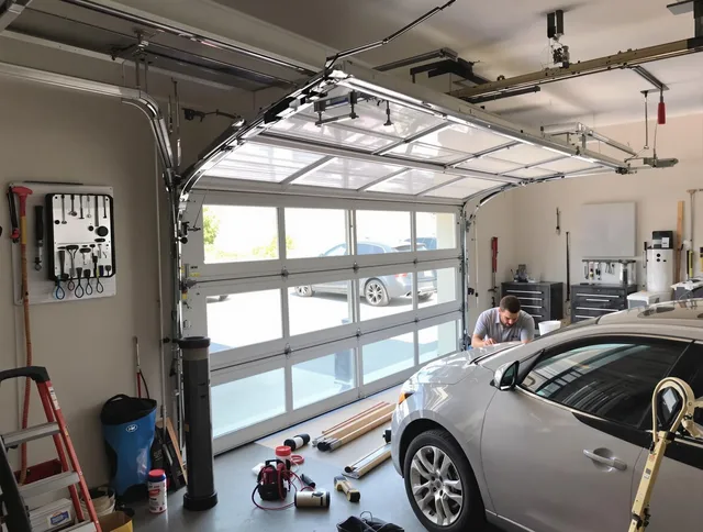 Garage door noise reduction service by New London Garage Door Repair in New London
