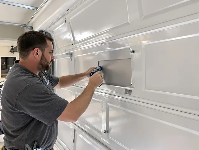 Garage door panel repair by New London Garage Door Repair in New London